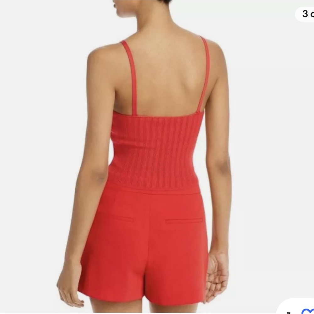 Alice + Olivia Lauretta Cami Knit Tank Top In Bright Poppy (red) Size Medium - Picture 6 of 16